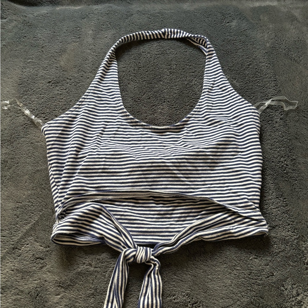 Haltered top with tie in front